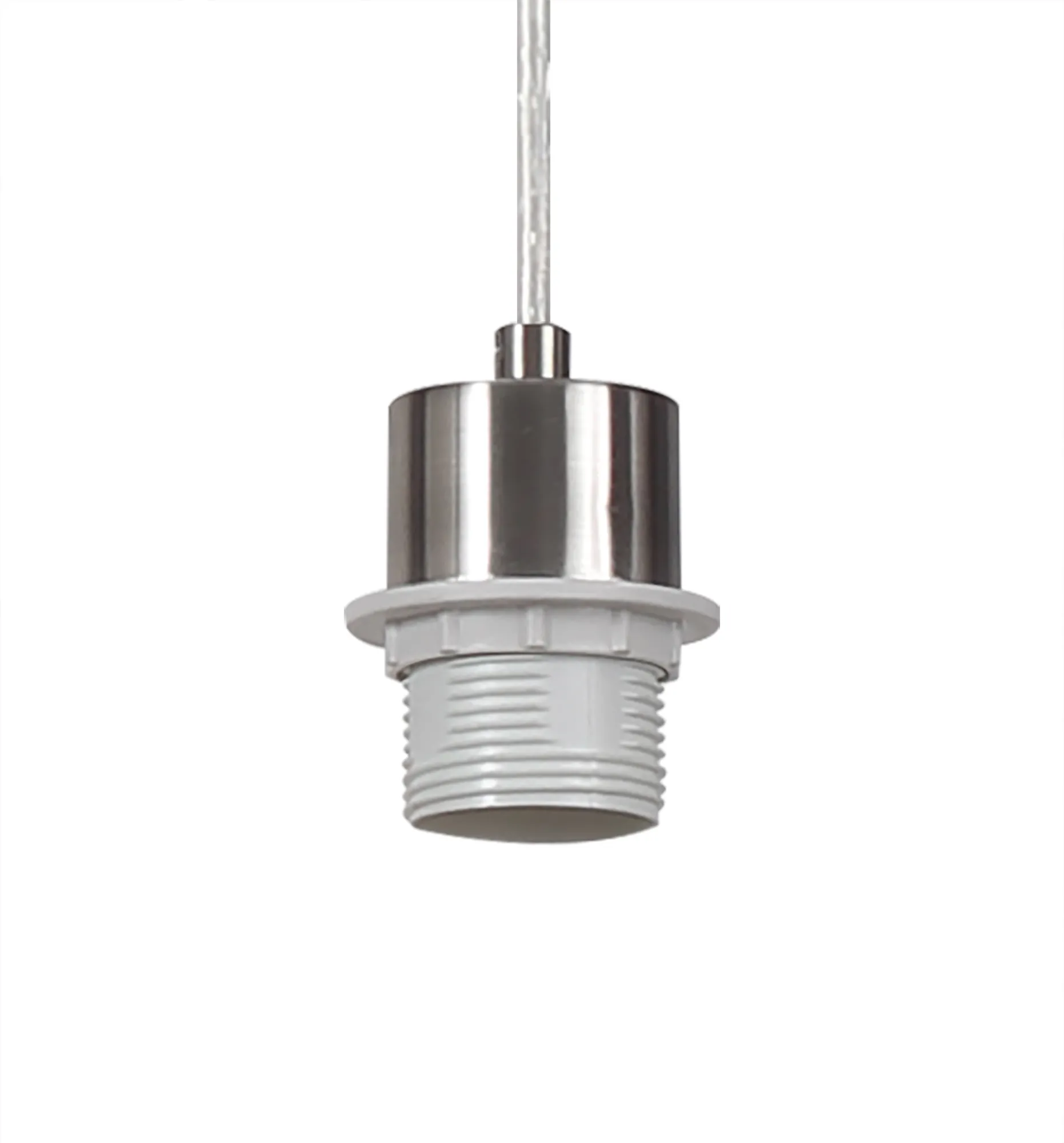 Baymont 40cm Shade 2m 3 Light Pendant Polished Chrome; Silver Leaf; Frosted Diffuser DK0804  Deco Baymont CH SL